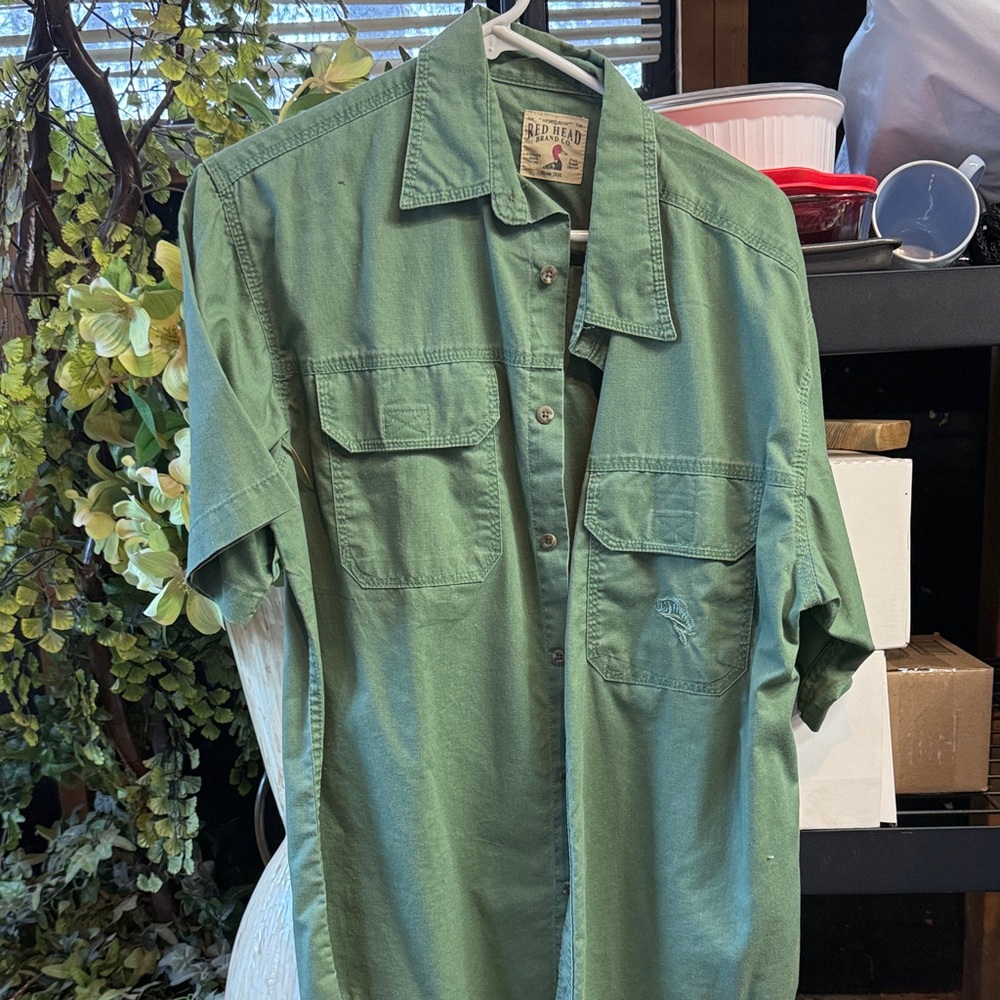 RedHead Green Casual Button Down Shirt